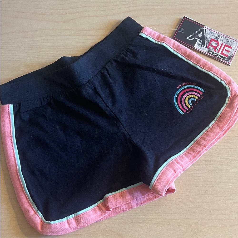 Aerie Black and Pink Athletic Shorts